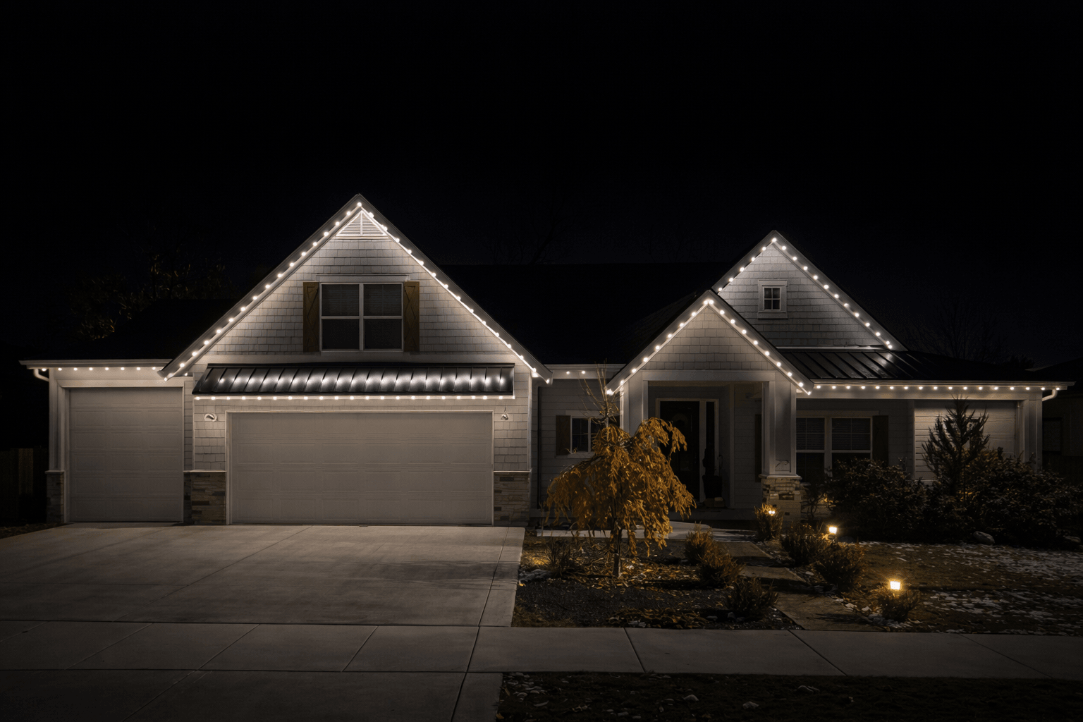 Beautiful home with permanent LED lighting